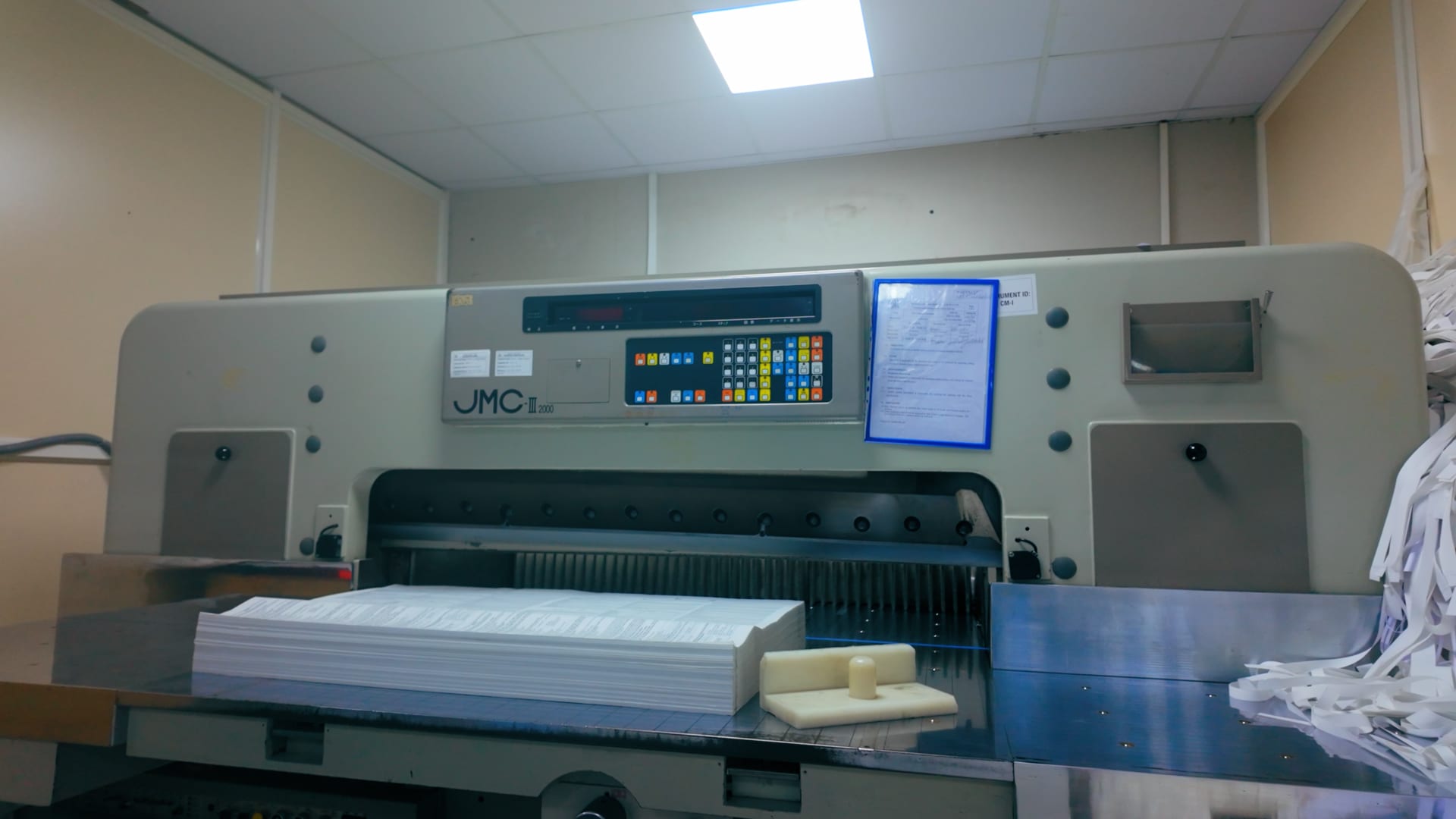 Precision paper-cutting equipment on the Mudrika manufacturing floor